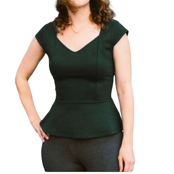 Betabrand Work-It stretch peplum fitted top size large - fits small - Picture 1 of 8